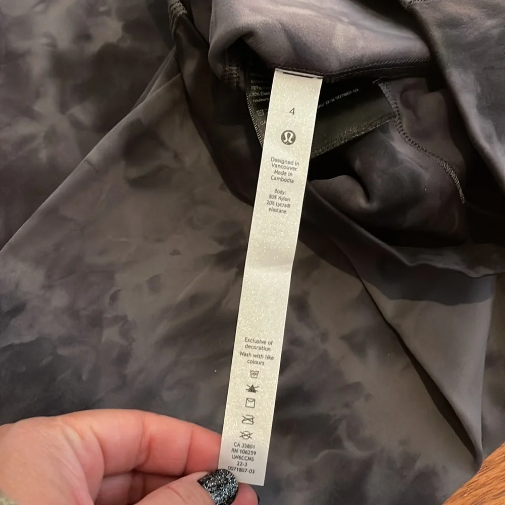 NWT lululemon align HR crop 21” diamond dye pitch grey graphite grey